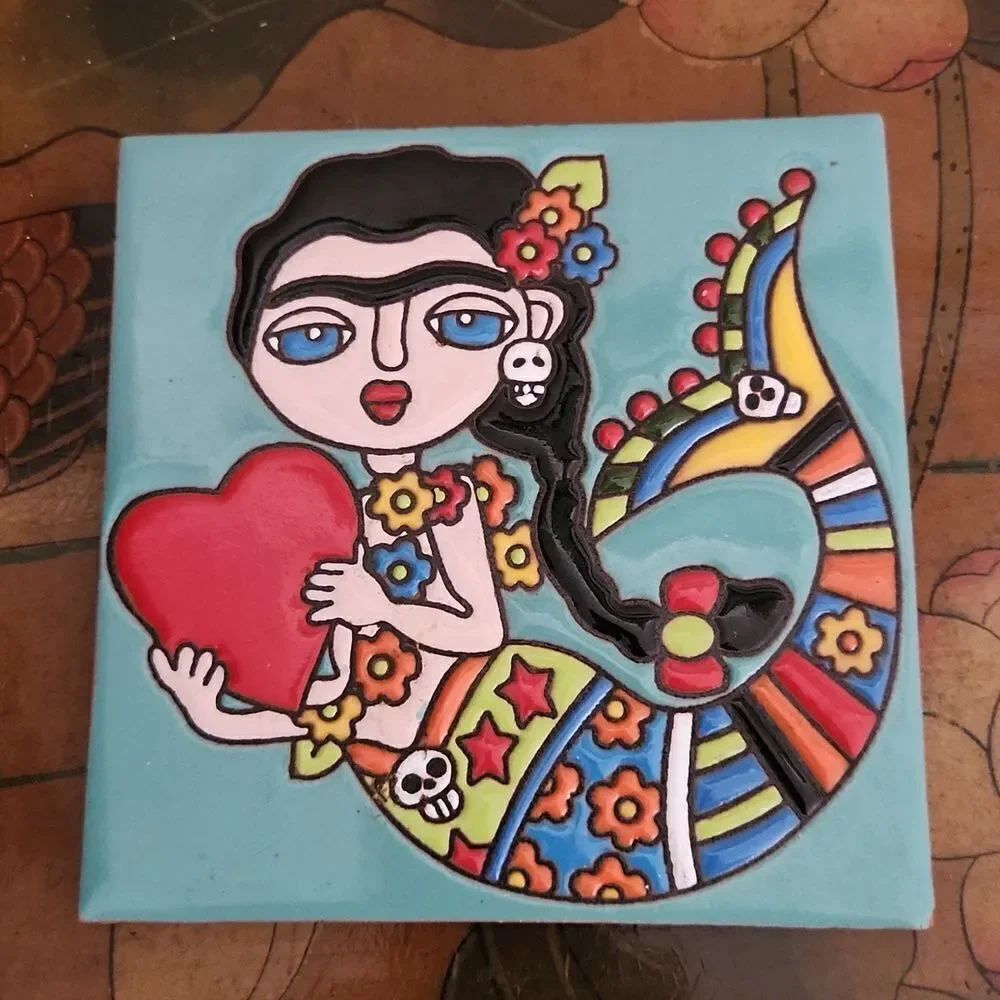 Day of the Dead Mermaid Tile